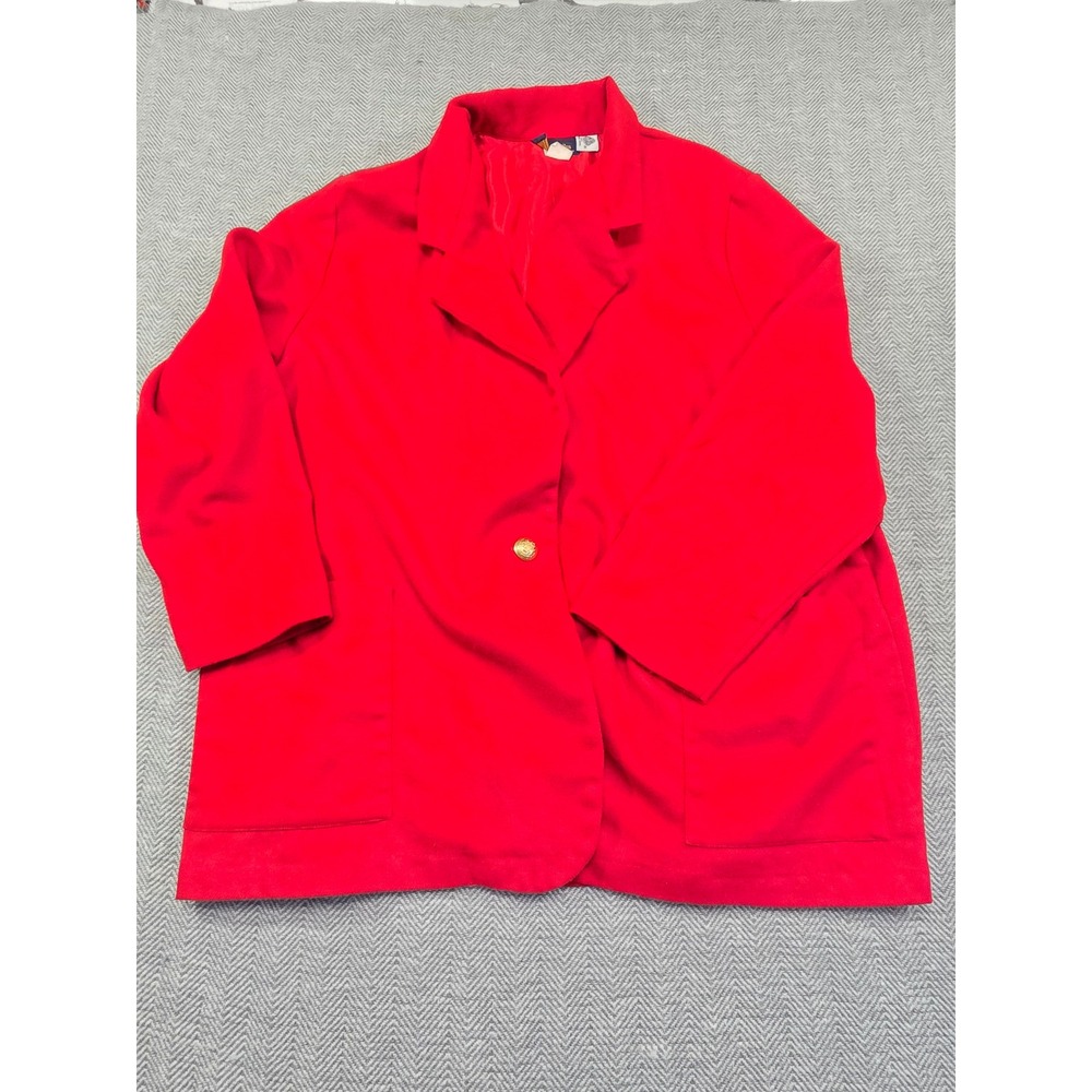 Hunters Run Vintage Red 100% Wool Blazer Jacket Made in USA Gold‎ Button Mens 44